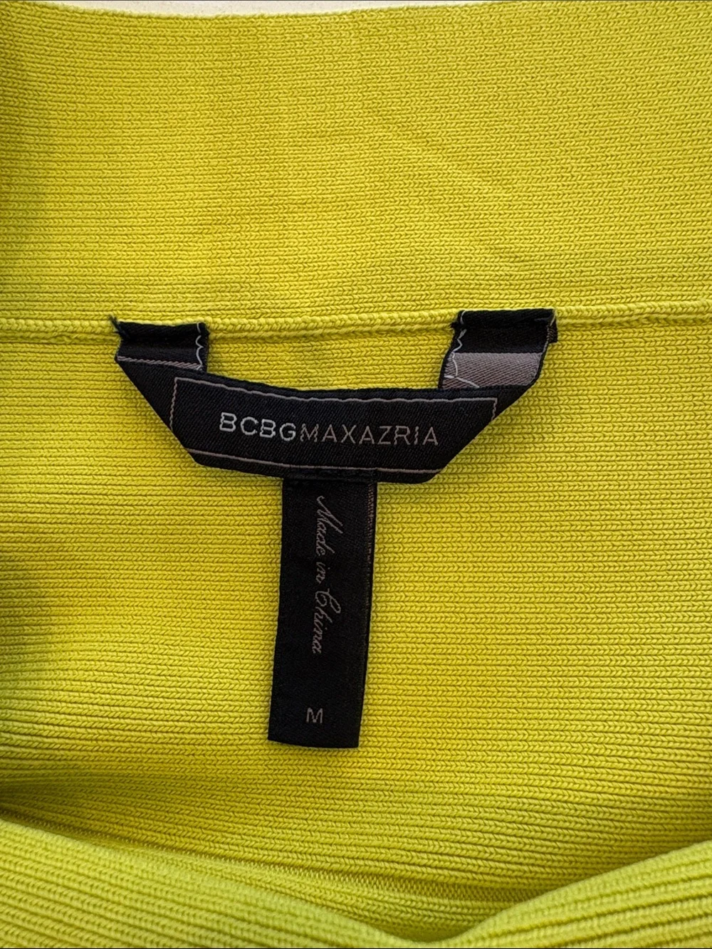 BCBGMaxAzria Bright Yellow Band-Detail Pencil Skirt